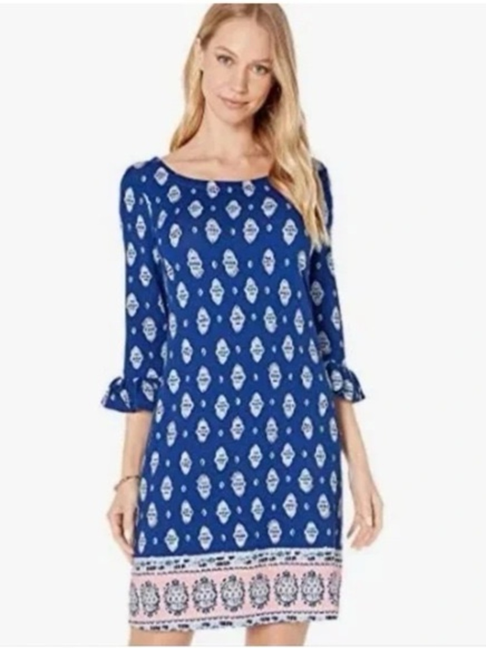 Lilly Pulitzer Sophie Ruffle Dress In The Lapis Lazuli Glow Up Size M Medium